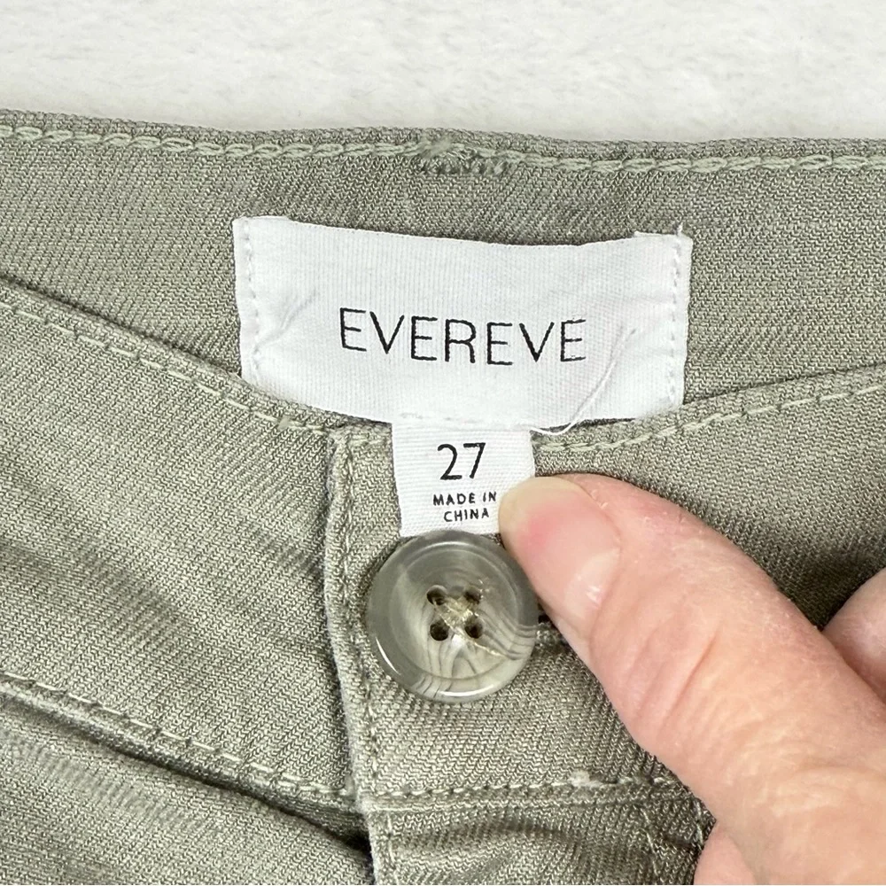 EVEREVE Joelle Wide Leg Pant Size 27 Linen/Lyocell Light Olive - Picture 9 of 16